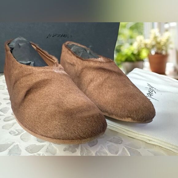 MARSELL Italy $1098 Limited Coltellaccio Ballerina Flats Pony Fur Hide Noce 39 - Picture 14 of 16